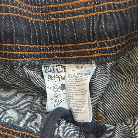 Cookman usa navy denim chef pants Small Wide Leg - Picture 8 of 8